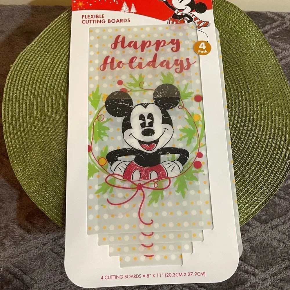 Disney Mickey Mouse Christmas flexible cutting boards set of 4 NWT